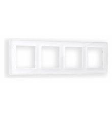 Рамка на 4 поста Ambrella Volt Platos Стекло натуральное AF380104