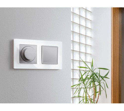 Рамка на 4 поста Ambrella Volt Platos Стекло натуральное AF380104