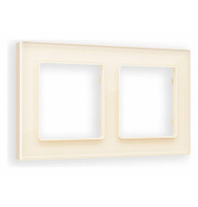 Рамка на 2 поста Ambrella Volt Platos Стекло натуральное AF380302