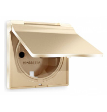 Накладка для розетки влагозащищенной с заземлением и со шторками с крышкой Ambrella Volt Quant AP6080