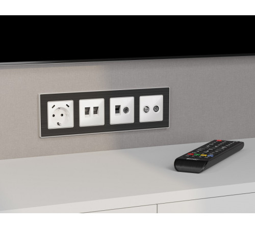 Механизм ТВ-розетки оконечные и розетки Ethernet RJ-45 со шторкам Ambrella Volt MA MA112510