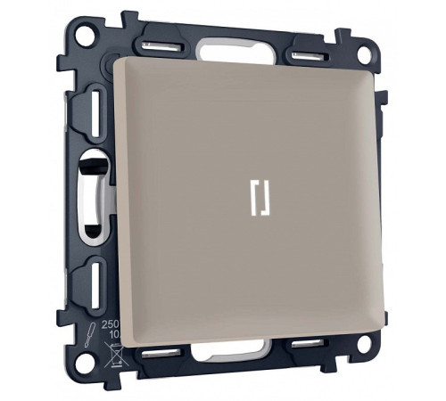 Выключатель самовозвратный одноклавишный с подсветкой, без рамки Ambrella Volt MA MA362055