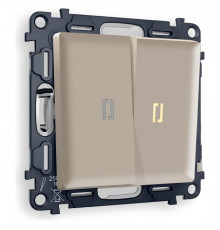 Выключатель проходной двухклавишный с подсветкой Ambrella Volt Quant MA364030