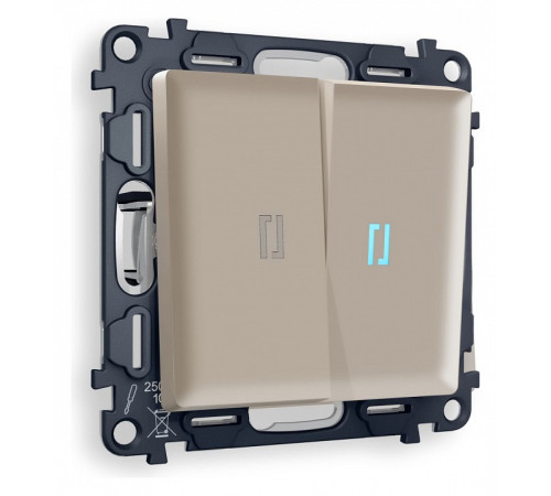 Выключатель проходной двухклавишный с подсветкой Ambrella Volt Quant MA364040