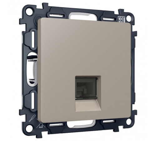 Розетка Ethernet RJ-45 и со шторками, без рамки Ambrella Volt ALFA MA372005