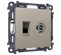 ТВ-розетка и розетка Ethernet RJ-45 без рамки Ambrella Volt ALFA MA372510