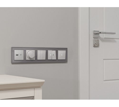 Выключатель самовозвратный одноклавишный с подсветкой, без рамки Ambrella Volt MA MA402055