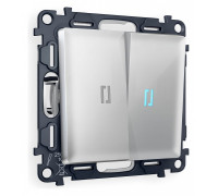 Выключатель двухклавишный с подсветкой без рамки Ambrella Volt Quant MA404020