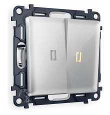 Выключатель проходной двухклавишный с подсветкой Ambrella Volt Quant MA404030