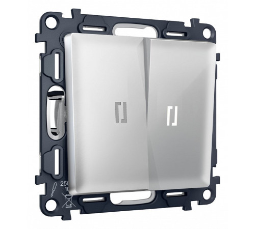 Выключатель проходной двухклавишный с подсветкой Ambrella Volt Quant MA404035