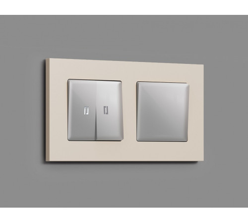 Выключатель проходной двухклавишный с подсветкой Ambrella Volt Quant MA404035