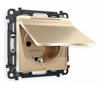 Розетка с заземлением и со шторкой, без рамки с крышкой Ambrella Volt Quant MA608010