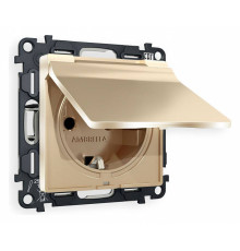 Розетка с заземлением и со шторкой, без рамки с крышкой Ambrella Volt Quant MA608010