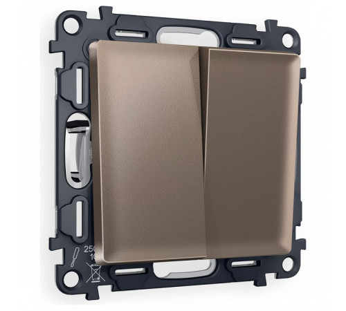 Выключатель перекрестный двухклавишный без рамки Ambrella Volt ALFA MA633030