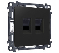 Розетка двойная Ethernet RJ-45 и со шторками, без рамки Ambrella Volt ALFA MA812110
