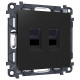 Розетка двойная Ethernet RJ-45 и со шторками, без рамки Ambrella Volt ALFA MA812110