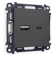 Розетка 2хUSB type A и C без рамки Ambrella Volt Quant MA911010