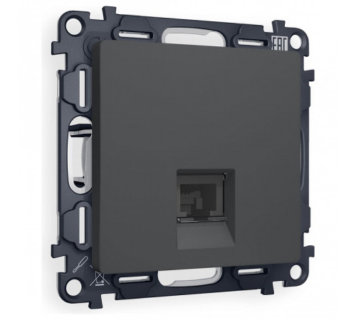 Розетка Ethernet RJ-45 и со шторками, без рамки Ambrella Volt ALFA MA912005