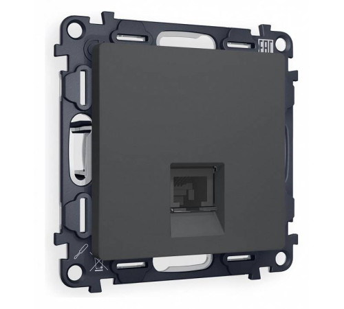 Розетка Ethernet RJ-45 и со шторками, без рамки Ambrella Volt Quant MA912010