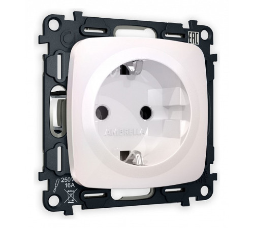 Розетка с заземлением, без рамки Ambrella Volt Quant MO206010