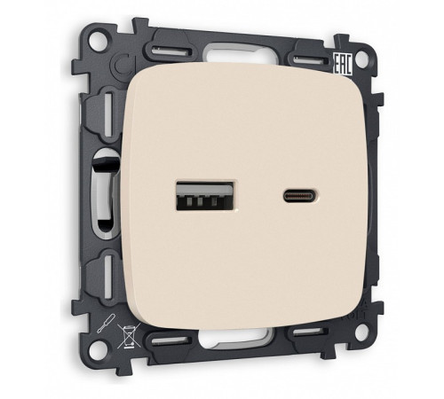 Розетка 2хUSB type A и C без рамки Ambrella Volt Quant MO331010