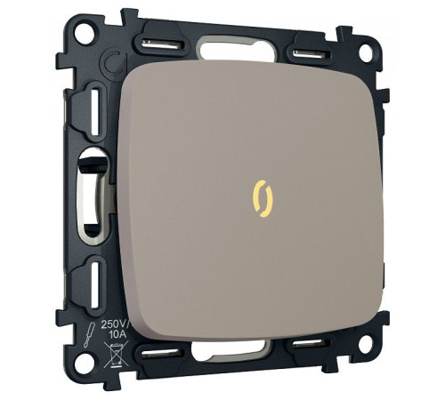 Выключатель самовозвратный одноклавишный с подсветкой, без рамки Ambrella Volt MO MO362050