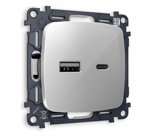 Розетка 2хUSB type A и C без рамки Ambrella Volt Quant MO411010