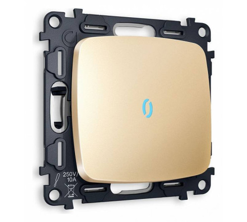 Выключатель проходной одноклавишный с подсветкой без рамки Ambrella Volt Quant MO602040