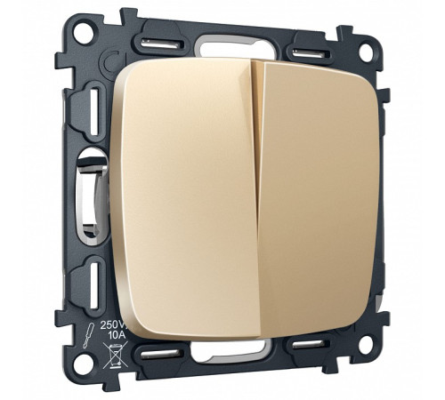 Выключатель перекрестный двухклавишный без рамки Ambrella Volt OMEGA MO603030