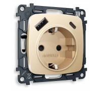 Розетка с заземлением и 2хUSB type A и C, без рамки Ambrella Volt Quant MO610010