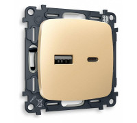 Розетка 2хUSB type A и C без рамки Ambrella Volt Quant MO611010