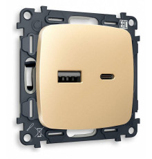 Розетка 2хUSB type A и C без рамки Ambrella Volt Quant MO611010