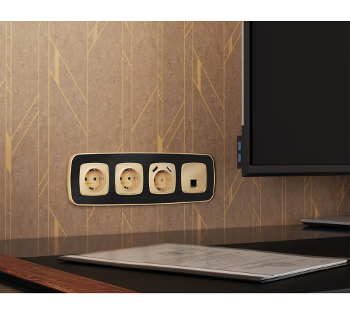 Розетка Ethernet RJ-45 и со шторками, без рамки Ambrella Volt OMEGA MO612005