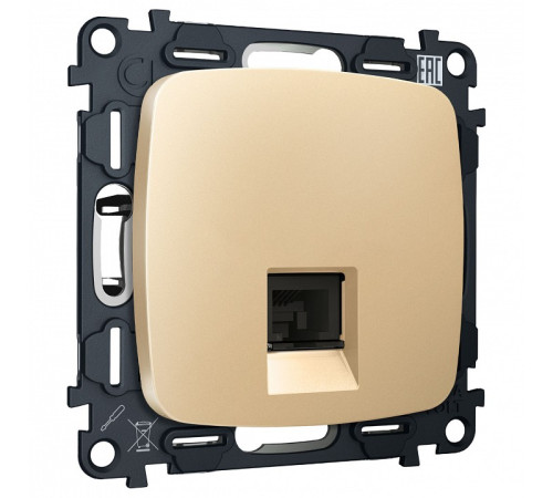 Розетка Ethernet RJ-45 и со шторками, без рамки Ambrella Volt OMEGA MO612005