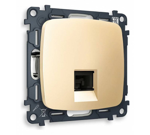 Розетка Ethernet RJ-45 и со шторками, без рамки Ambrella Volt Quant MO612010