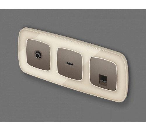 Розетка Ethernet RJ-45 и со шторками, без рамки Ambrella Volt OMEGA MO642005