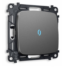 Выключатель одноклавишный с подсветкой без рамки Ambrella Volt Quant MO652020