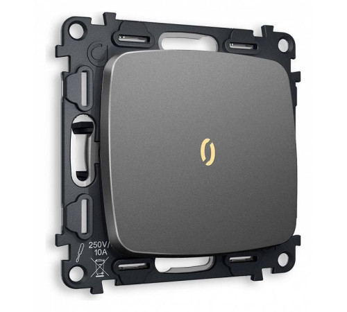 Выключатель проходной одноклавишный с подсветкой без рамки Ambrella Volt Quant MO652030