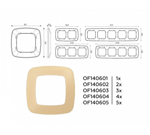 Рамка на 5 постов Ambrella Volt Ecta OF140605