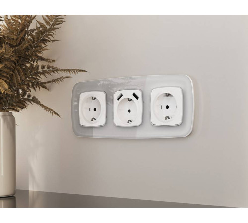 Рамка на 1 пост Ambrella Volt Radian Стекло органическое OF320401