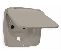 Накладка для розетки влагозащищенной с заземлением и со шторками с крышкой Ambrella Volt Quant OP3680