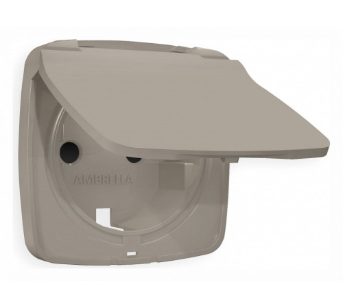 Накладка для розетки влагозащищенной с заземлением и со шторками с крышкой Ambrella Volt Quant OP3680