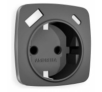 Накладка для розетки с заземлением и со шторками и 2хUSB type A и C Ambrella Volt Quant OP6600