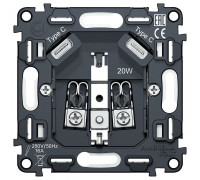 Механизм розетки с заземлением и 2хUSB type C Ambrella Volt QUANT VM165