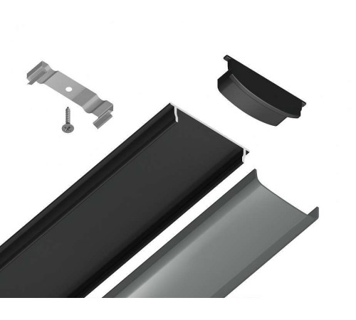 Профиль накладной гибкий Ambrella Light GP GP1600BK/BK