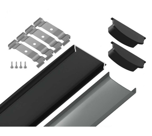 Профиль накладной гибкий Ambrella Light GP GP1600BK/BK