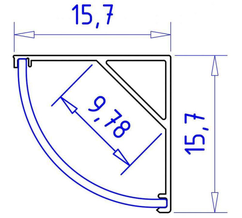 Профиль накладной угловой внутренний Ambrella Light GP GP2100WH