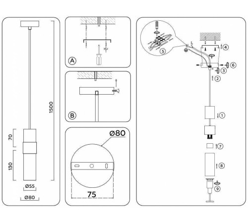 Подвесной светильник Ambrella Light LH LH55101