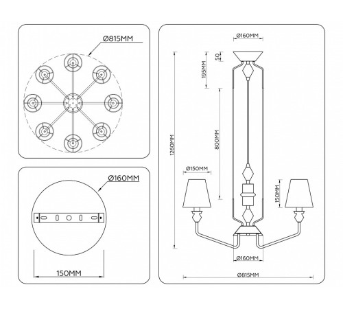 Подвесная люстра Ambrella Light LH LH75403