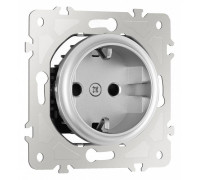 Розетка с заземлением и со шторкой, без рамки Arte Milano am-202 202.40-1.silver